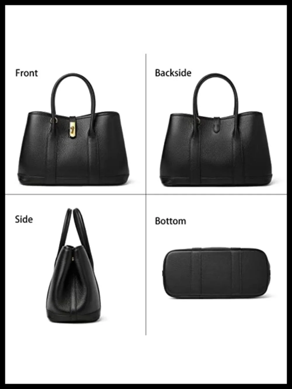 Leather Top Handle Satchel Tote Bag for Women with Detachable Strap